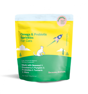 Because Animals Omega & Probiotic Sprinkles Supplement for Cats (124g)