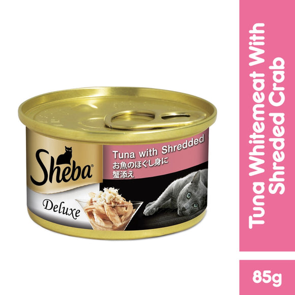 [1carton=24cans] Sheba Tuna Whitemeat with Shredded Crab Wet Canned Food for Cats (85g)