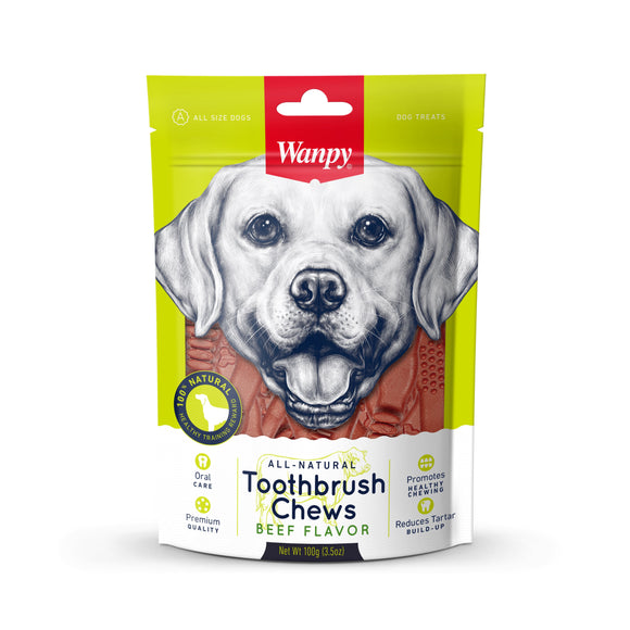 [WP-009] Wanpy Toothbrush Chews Beef Flavors Dog Treats (100g)
