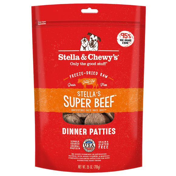 Stella & Chewy’s Super Beef Freeze-Dried Raw Dinner Patties (25oz)