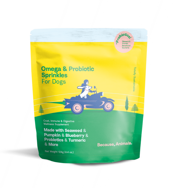 Because Animals Omega & Probiotic Sprinkles Supplement for Dogs (124g)