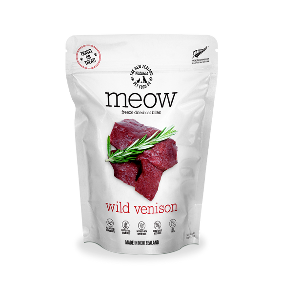 NZ Natural MEOW Freeze Dried Raw Food for Cats (Wild Venison) 2 sizes