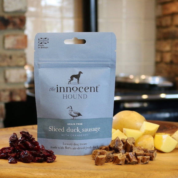[1103] The Innocent Pet | The Innocent Hound Sliced Duck Sausage with Cranberry for Dogs (70g)