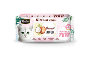 Kit Cat 5-in-1 Coconut Wet Wipes (80pcs/pack)