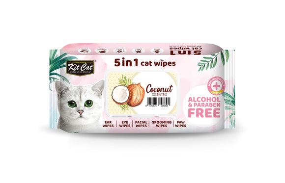 Kit Cat 5-in-1 Coconut Wet Wipes (80pcs/pack)